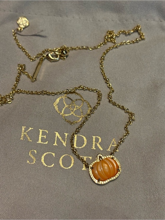 Kendra Scott Jewelry - New Kendra Scott Gold Pumpkin Halloween Necklace in Orange